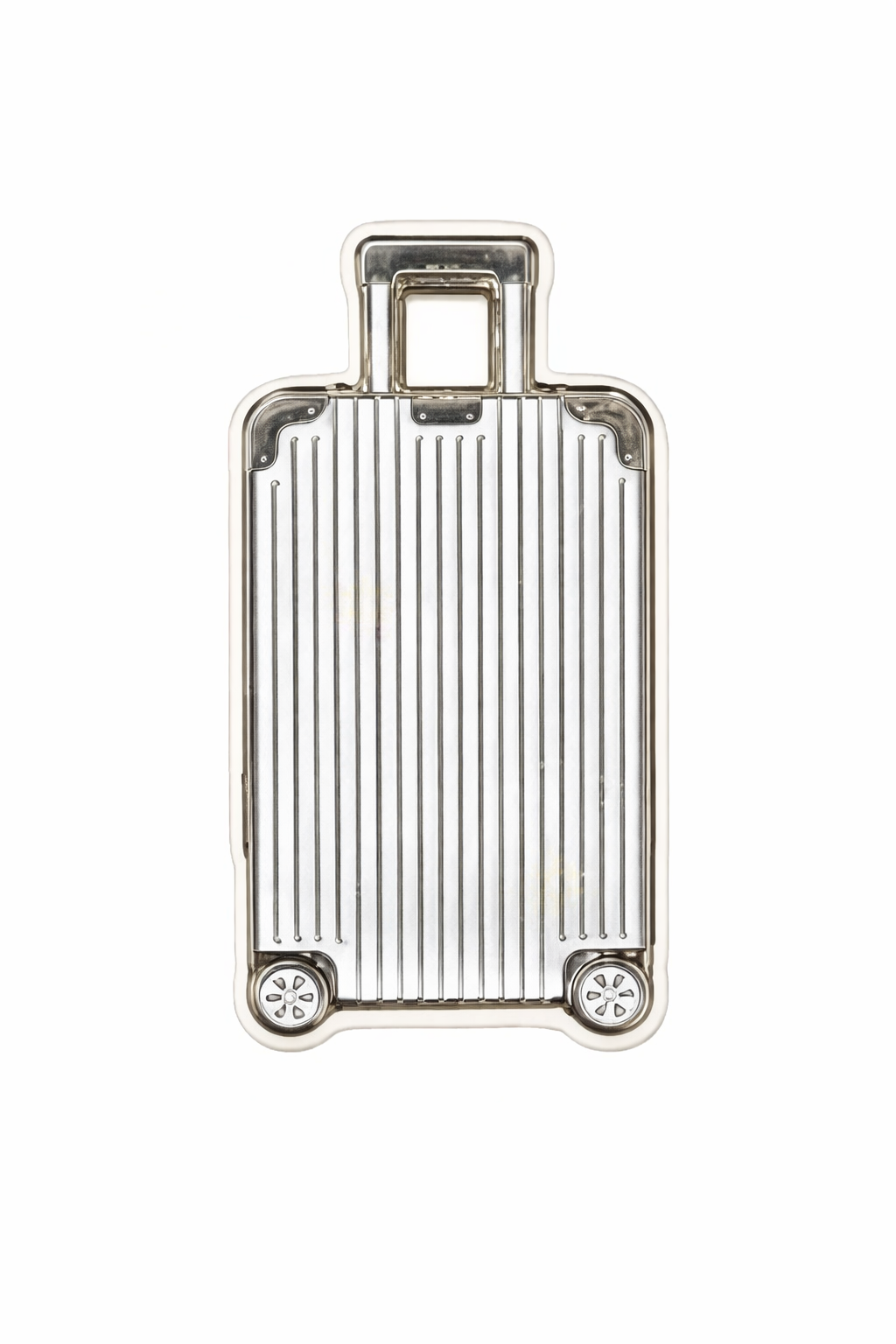 Silver Suitcase 3D Metal Sticker