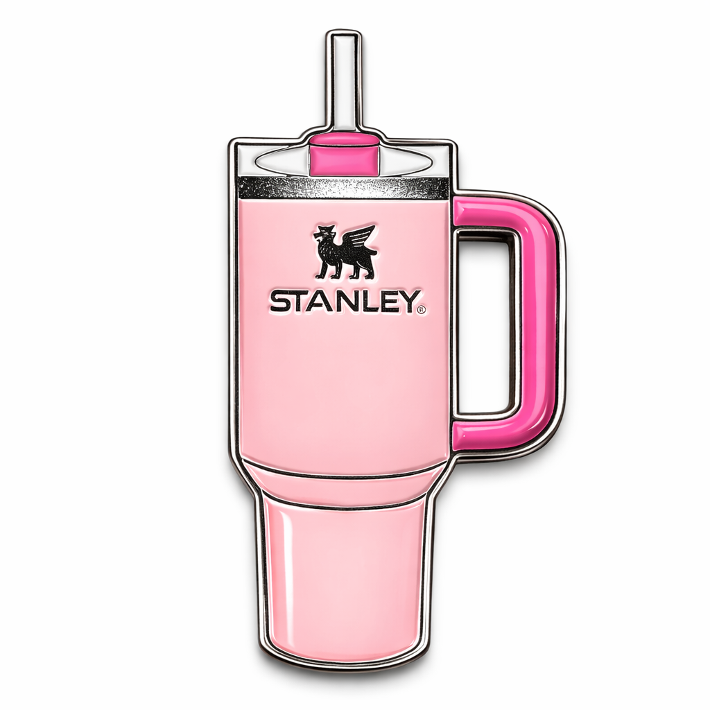 Pink Stanley Cup 3D Metal Sticker