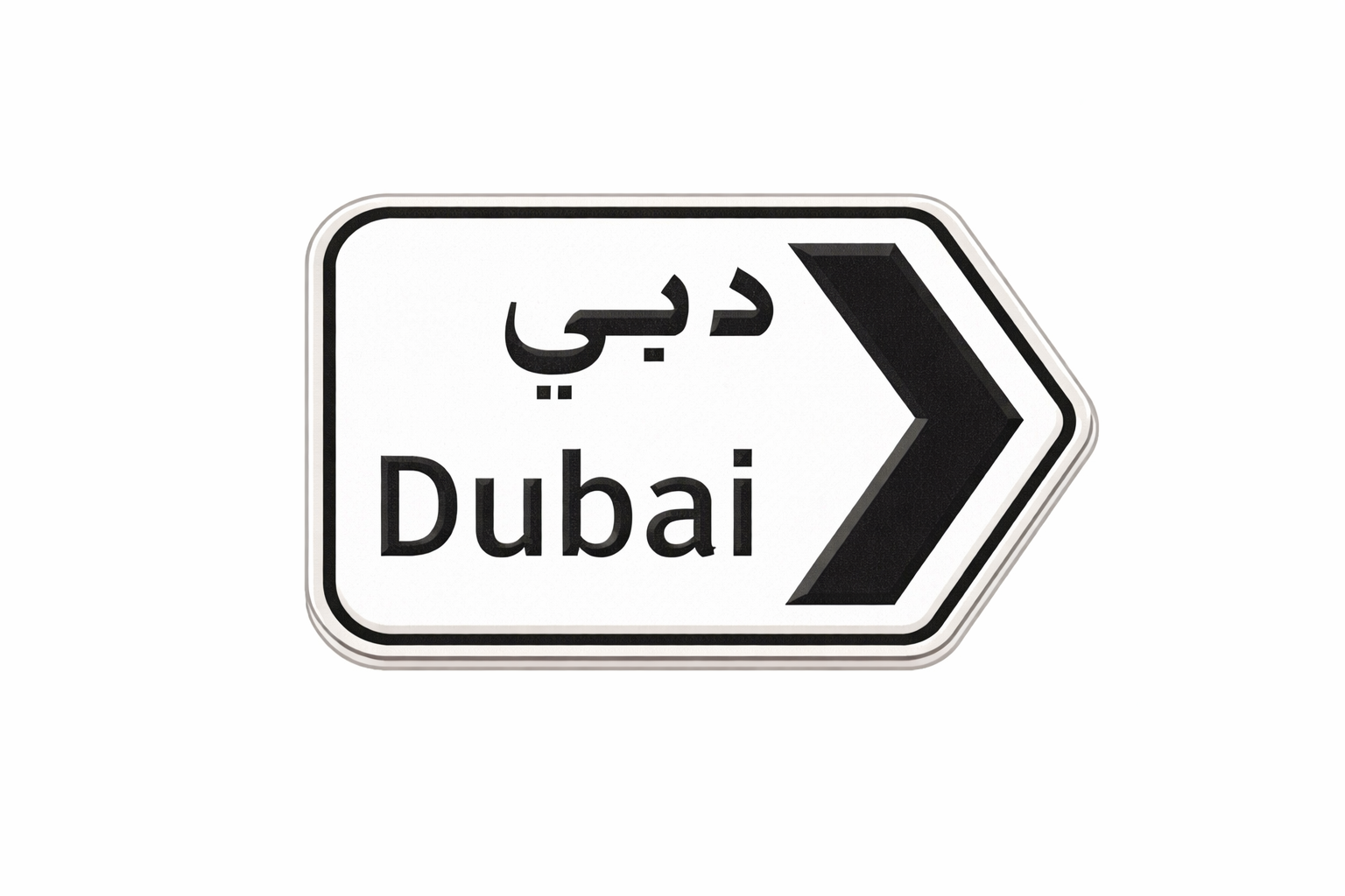 Dubai Sign 3D Metal Sticker