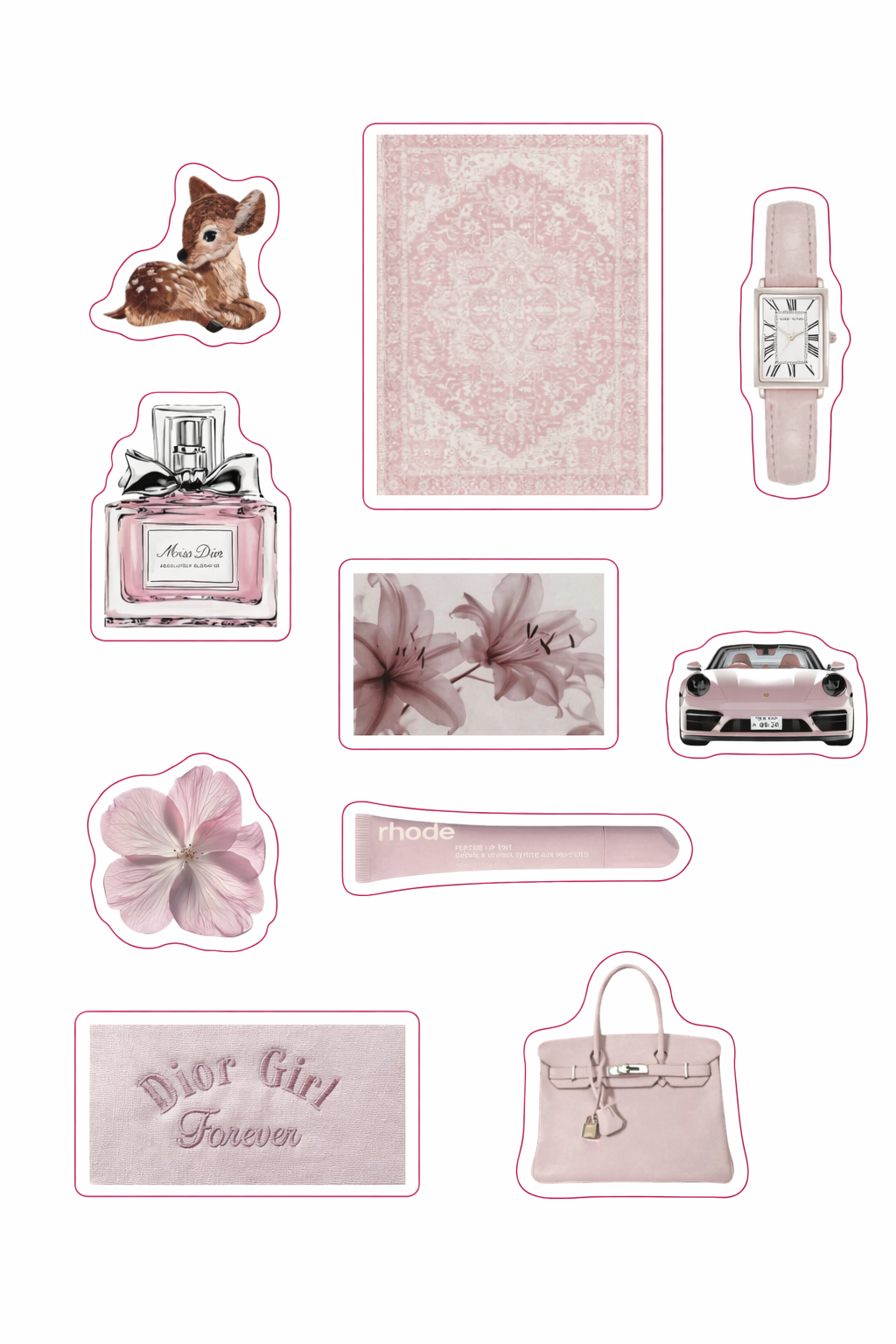 Baby Pink 3D Sticker Pack