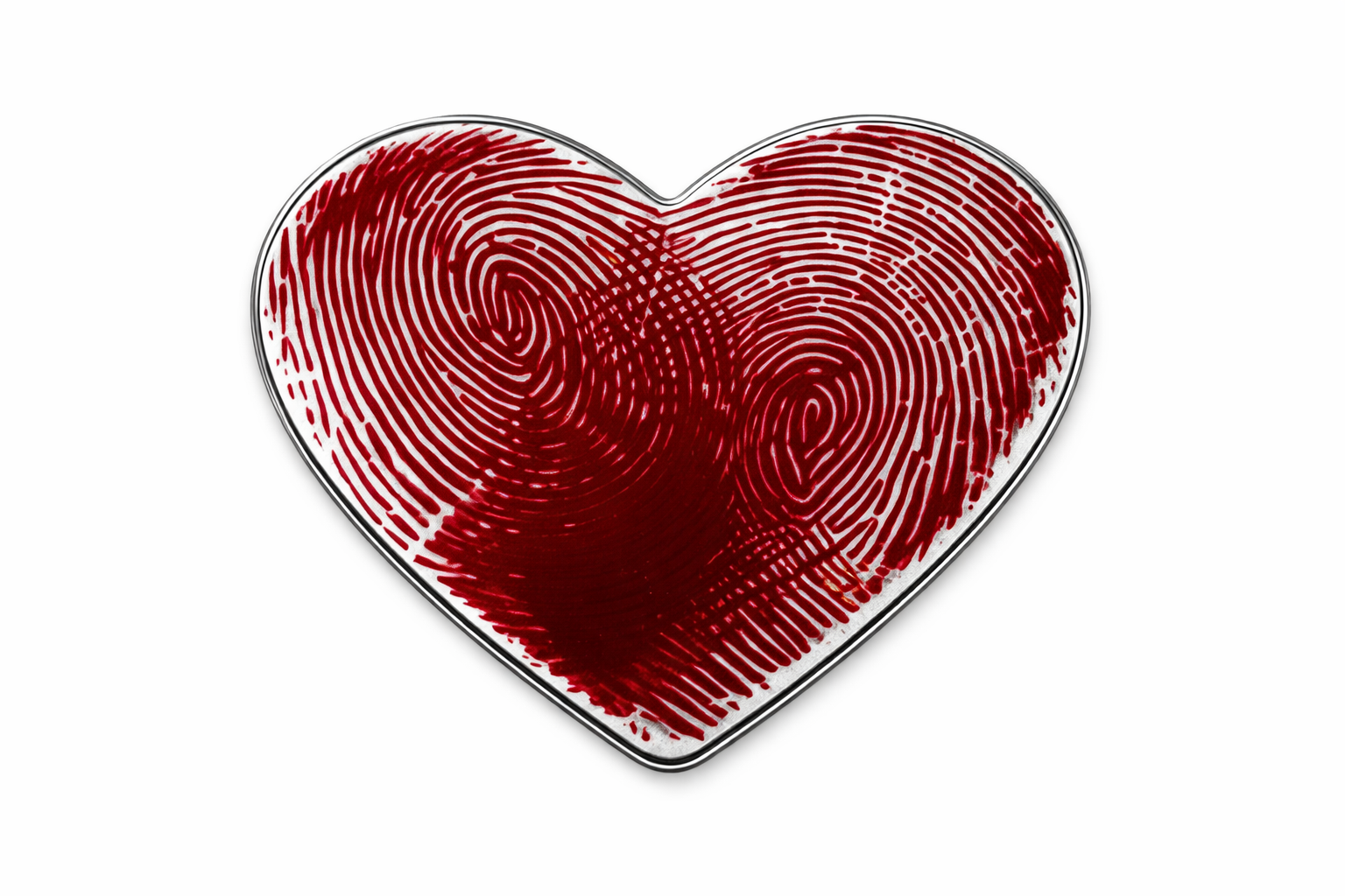 Fingerprint Heart 3D Metal Sticker
