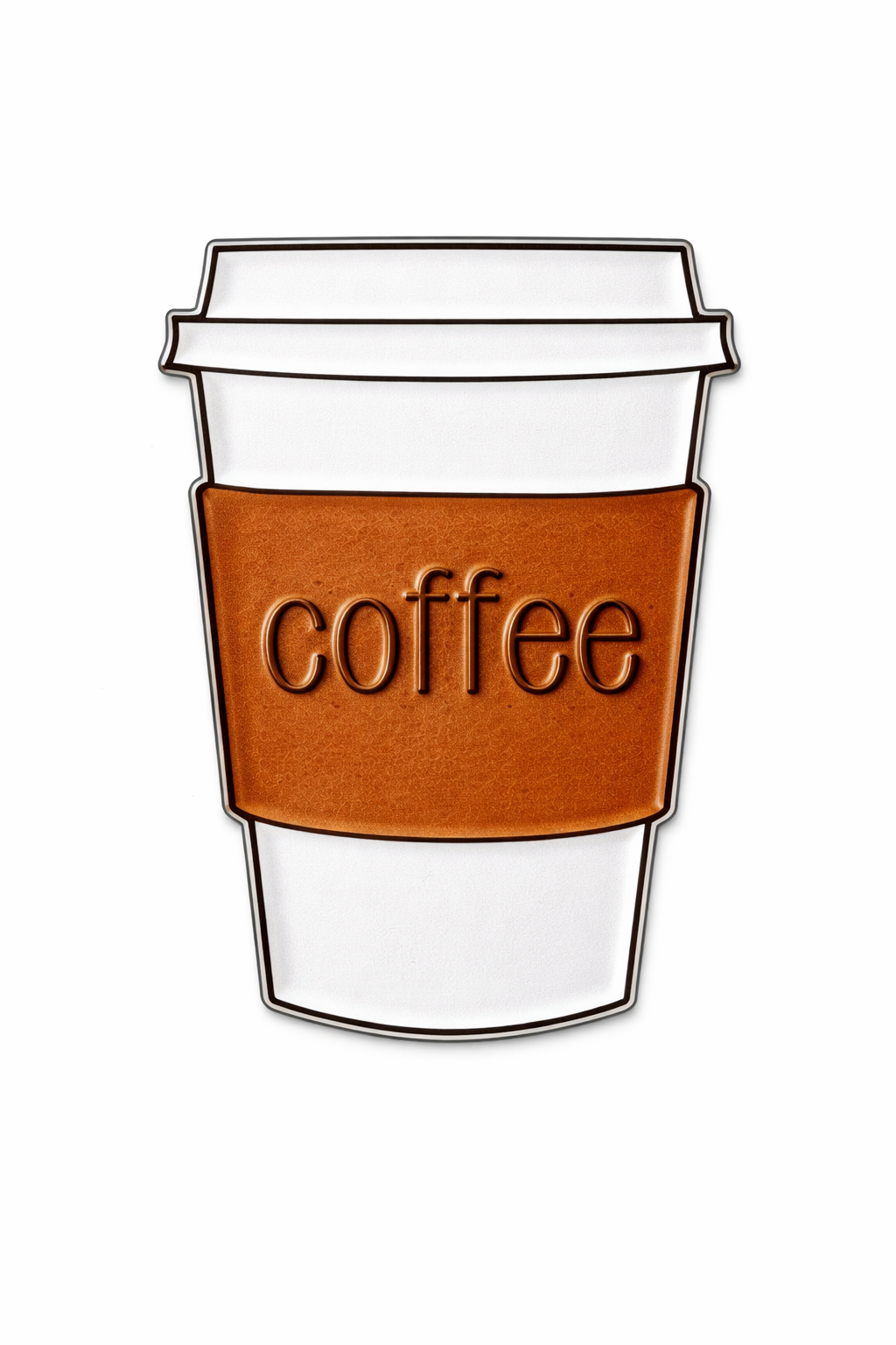 Coffee Cup 3D Metal Sticker
