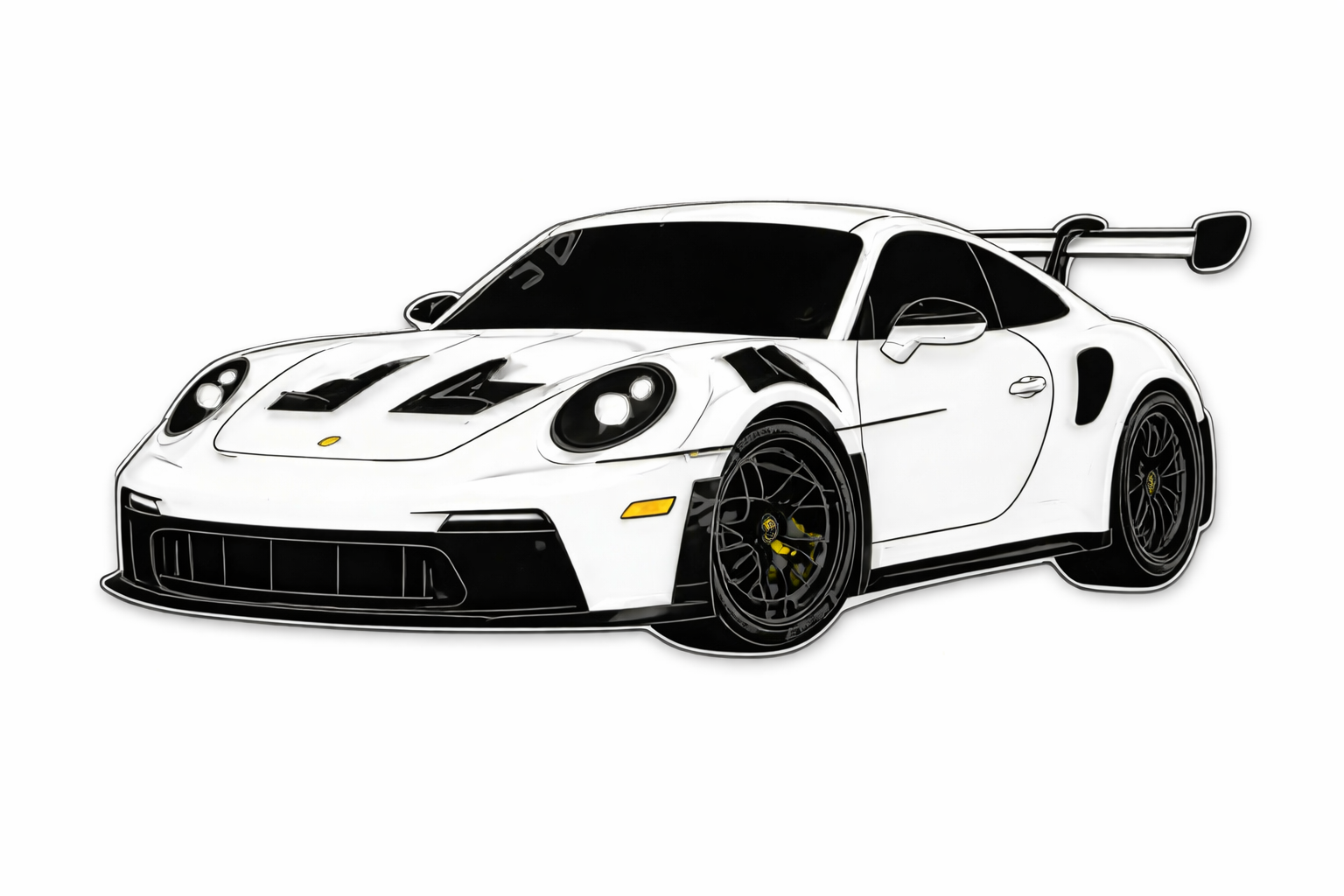 Sport Car 3D Metal Sticker