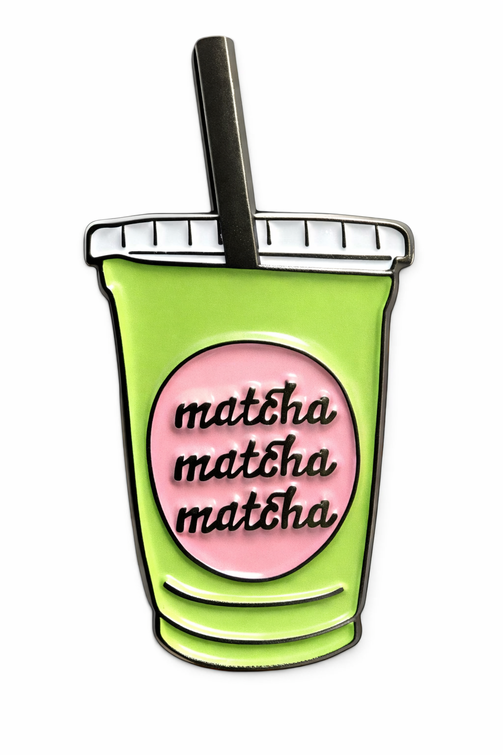 Matcha Drink Cup 3D Metal Sticker