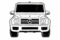G Wagon Front View 3D Metal Sticker