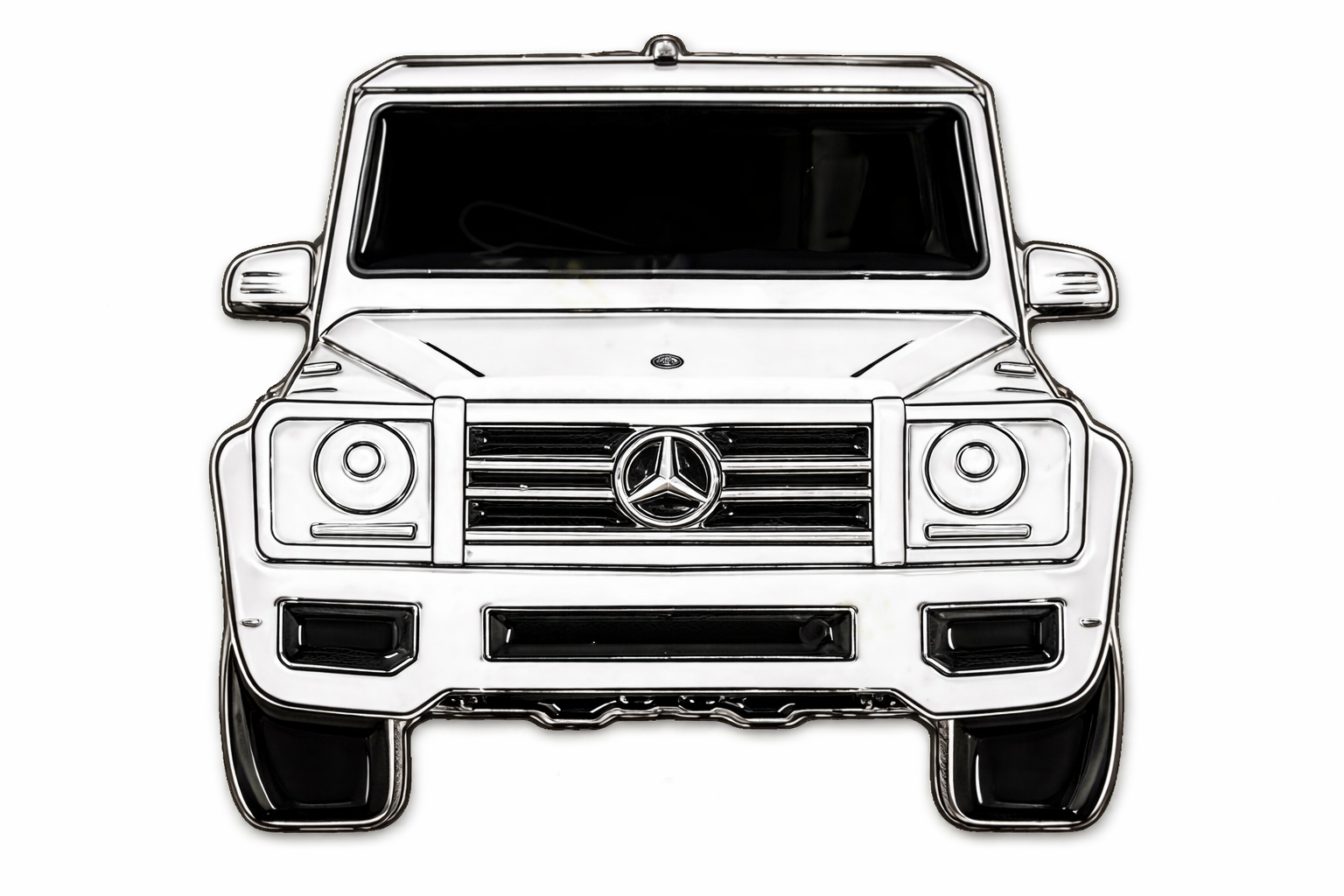 G Wagon Front View 3D Metal Sticker